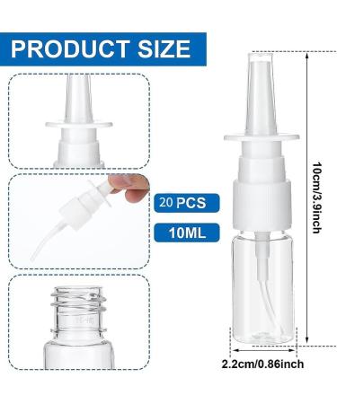 JOUSE 20Piece Nasal Spray Bottle Clear Small Empty Nose Spray Bottle Reusable Fine Mist Sprayers for Travel 10ML - Buy Online on GoSupps.com
