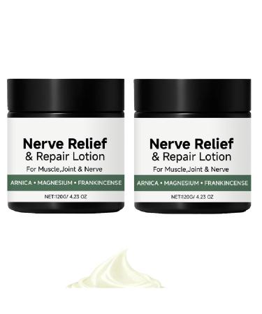 2Pcs Alcura Nerve Cream Neuropathy Lotion with Arnica & Magnesium for Knee Natural Soothing for Joint Lumbar Neck Hand and Foot.