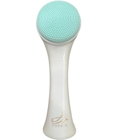 AJ Sophia's 2-in-1 Silicone Facial Scrubber & Exfoliating Brush - Deep Pore Cleansing & Gentle Exfoliation (Blue) | Shop Internationally - Buy Online on GoSupps.com
