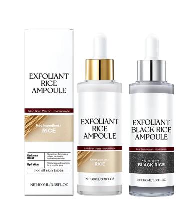 Black and White Rice Peeling Ampoule 2025 New Rice Ampoule Duo Face and Body Black and White Rice Exfoliant Peeling Solution Moisturizing Nourishing for All Skin Types (Black+White 3.38 Fl Oz) Black+White 3.38 Fl Oz (Pac