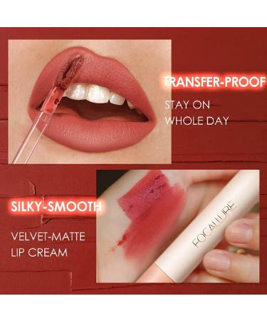 FOCALLURE 4-Piece Matte Lipstick Set | Velvety Liquid Lipstick Kit for Long-Lasting Waterproof Nude Lips | Ideal for Girls and Women - Buy Online on GoSupps.com