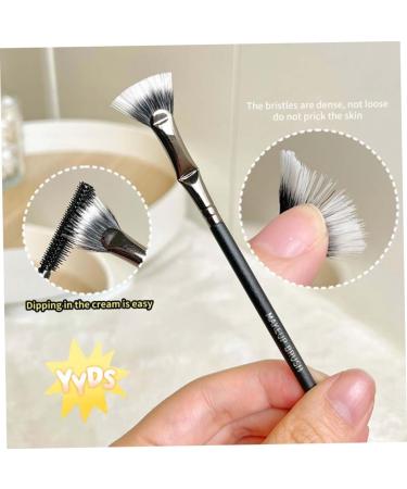 2Pcs Mascara Fan Brush for Lashes Angled Fan Shaped Makeup Brushes Eyelash Brush Bent Mascara Fan Brush - Buy Online on GoSupps.com