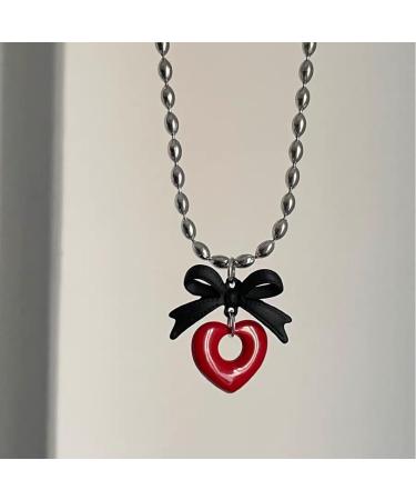 Trendy Oralgo Bowknot Pendant Necklace - Aesthetic Pearl Chain for Daily Wear | International Shipping - Buy Online on GoSupps.com
