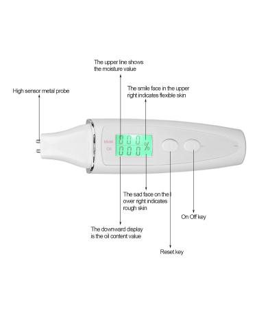 Precision Skin Analyzer - Digital LCD Facial Water & Oil Tester for Home & Salon | Portable Skin Sensor in White - Buy Online on GoSupps.com