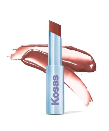 Kosas Wet Stick Moisturizing Shiny Sheer Lipstick with Ceramides Hyaluronic acid Peptides and Mango Butter - Soothes Softens and Moisturizes Lips Tropic Bliss