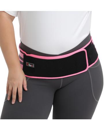 Sacroiliac SI Joint Hip Belt for Women Men-Alleviate Sciatica|Pelvic|Back|Lower Back Support Pelvic Support Belt Adjustable Lumbar Pain Relief Trochanter Belt Pink XL(Hip Size 52"- 63") XL(Hip Size 52"- 63") Pink