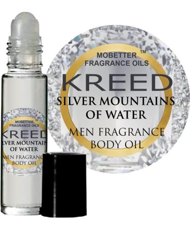 MOBETTER FRAGRANCE OILS' Kreed Silver Mountains of Water Men Fragrance Body Oil 1/3 oz roll on Glass Bottle