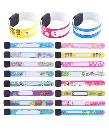 16-part Sjbautyo Emergency arm band set for children-safety ID bracelet waterproof & reusable SOS bracelet anti-loss function-ideal for boys girls toddlers and babies.