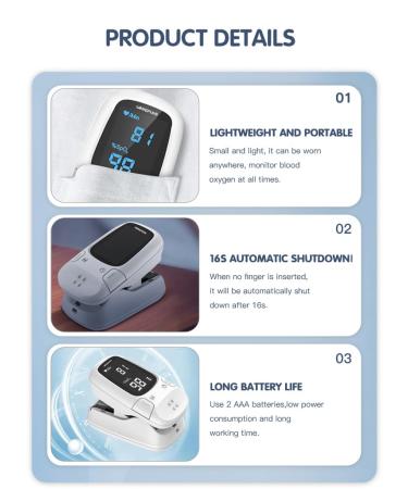 Buy Longfian Finger Pulse Oximeter - Accurate SpO2 & Pulse Monitor with Large LED Display | Ideal for Sports & Aviation - Fast International Shipping - Buy Online on GoSupps.com
