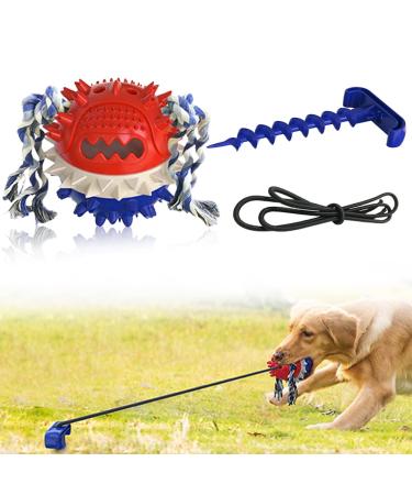 Anyingkai Outdoor Tug-of-War Seil Ball Dog toy multifunctional chicken tool for dogs puppy missing feed of elastic rope ball multifunctional cowfish color-outside area