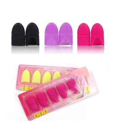 Phantomsky 10-Piece Nail Polish Remover Clips Set | Durable Gel Nail Art Tool | Reusable Nail Caps for UV Light | Black - Buy Online on GoSupps.com
