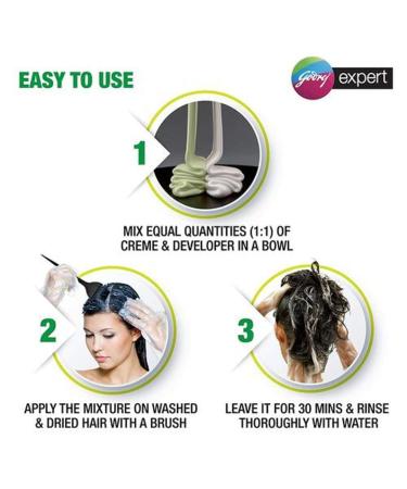 Godrej Expert Creme Hair Colour - Natural Black (20G + 20Ml) | International Shipping Available - Buy Online on GoSupps.com