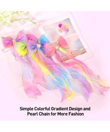 4 Pcs Large Ribbon Colored Hair Bows with Clips - Colorful Glitter Braided Bowknot for Women Girls - Ideal for Wedding, Birthday Party (4 Colors) - Buy Online on GoSupps.com