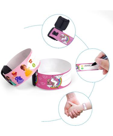 Vicloon Safety Wristband Bracelets 8 Pcs for Kids - Waterproof Reusable Child ID Bracelet with Pen - Anti Lost Emergency Bracelet for Boys, Girls, Toddler - Mermaid & Unicorn Design - Buy Online on GoSupps.com