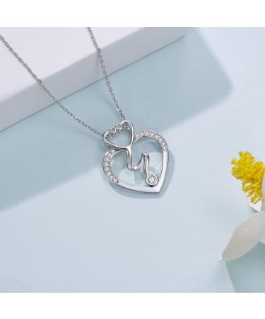 Shop 925 Sterling Silver Stethoscope Necklace - Perfect Nurse Gifts & Jewelry for Women - Buy Online on GoSupps.com