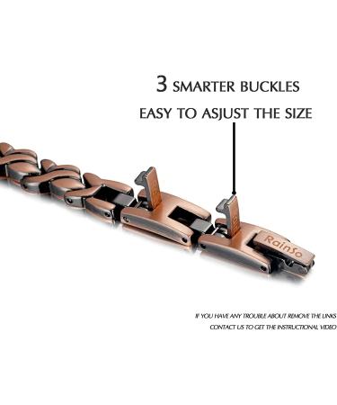 RainSo Pure Copper Magnetic Therapy Bracelet for Arthritis Relief - Adjustable Wristband with 3 Smarter Buckle - Buy Online on GoSupps.com