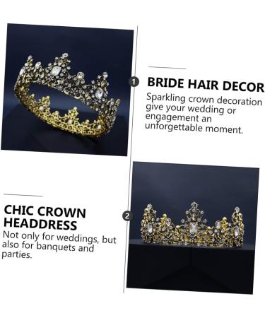 MAGICLULU 1pc Baroque Crown Womens Headbands Hairband for Skincare Baroque for Womens Bridal Headpiece Vintage Headdress Baroque Vintage Crowns Wedding Accessories Bride Alloy 14.5x5.5CM White - Buy Online on GoSupps.com