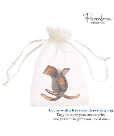 Parcelona French Small Tortoise Brown Shell Hair Claw Clip - 3/4 Inch - Buy Online on GoSupps.com