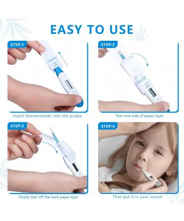 Buy OBTANIM 100-Piece Disposable Digital Thermometer Probe Covers - Clear Temperature Sheath Sleeves for Oral Rectal & Armpit Use | Fast International Shipping - Buy Online on GoSupps.com