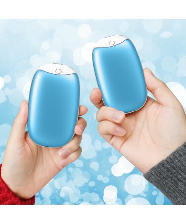 2 Pack Hand Warmers Rechargeable, 8000mAh Electric Portable Pocket Hand Warmer/Power Bank, Great for Outdoor Sports, Hunting, Golf, Camping, Warm Gifts for Women, Men Blue