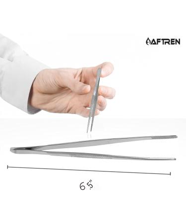 AFTREN High Precision Straight Tweezers - Stainless Steel Serrated Tweezers for Doctors | 7.5 Laboratory Tool - International Shipping Available - Buy Online on GoSupps.com