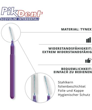 Pikdent Interdental Brushes - Durable Coated Steel Tynex Bristles Size 1.2mm Conical - 10 Pack (Black) for Effective Oral Care - Buy Online on GoSupps.com