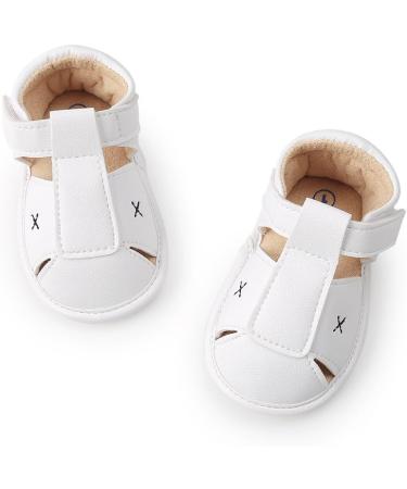 MK MATT KEELY Baby Boys Soft Sole Sandals | Toddler Anti-Slip First Walking Shoes 6-12 Months - White - Buy Online on GoSupps.com