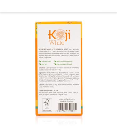 Koji White Kojic Acid Skin Brightening Soap Gift Set for Women with Papaya, Glutathione, Vitamin C, Collagen, Charcoal - 2.8 Oz (6 Bars) | Dark Spot, Hydrating Facial & Body - Cruelty-Free - Buy Online on GoSupps.com