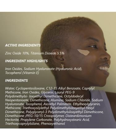 HA Chemical Free Tinted SPF 44 Zinc Oxide & Titanium Dioxide Sunscreen with Hyaluronic Acid | Anti-Aging Moisturizer | Water Resistant | 2.1 Oz - Buy Online on GoSupps.com
