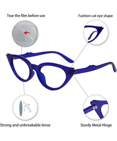 OCCI CHIARI Women's Cateye Reading Glasses | Stylish Readers in Blue | 1.25x Magnification - Buy Online on GoSupps.com