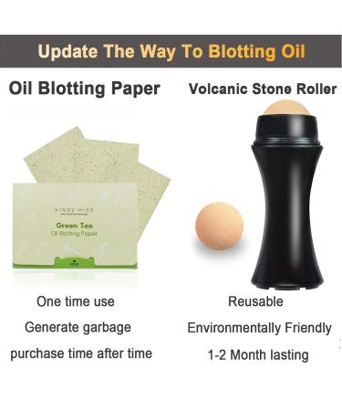 NGUP Oil Control On The Go Volcanic Face Roller - Facial Blotting Tool with Volcanic Stone for Oil Absorption (Black) - Buy Online on GoSupps.com