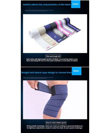 Elastic Breathable Knee Compression Bandage Wrap Support | Knee Brace for Men & Women - Ideal for Bodybuilding Weightlifting & Crossfit (White/Rose - Buy Online on GoSupps.com