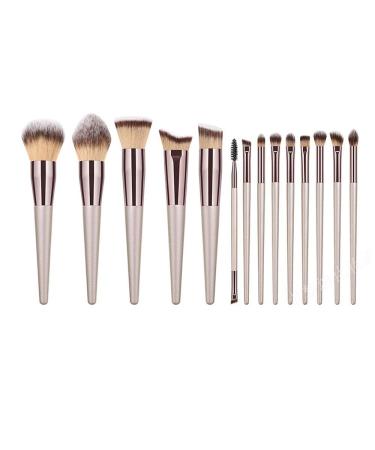 14 Makeup Brush Conical Handle Professional Advanced Synthetic Makeup Brush Set With Protective Cover Foundation Foundation Blush Eye Shadow Gold