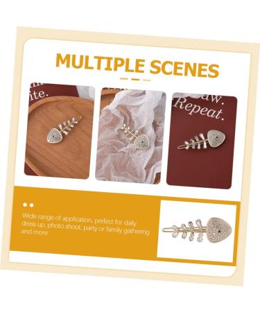 Beatifufu Fish Bone Shaped Hair Clips Girls Rhinestone Hairpins Cute Hair Barrettes Fishbone Hair Decoration Parties Holidays - Buy Online on GoSupps.com