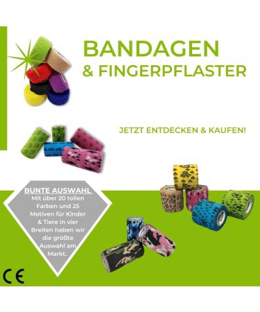 Lisacare Bandage Material Set - 2 Rolls 5cm Wide - Self-Adhering Elastic Bandages for Kids - Alpaca Motif - Huge Color Selection - Comforting Care - Buy Online on GoSupps.com