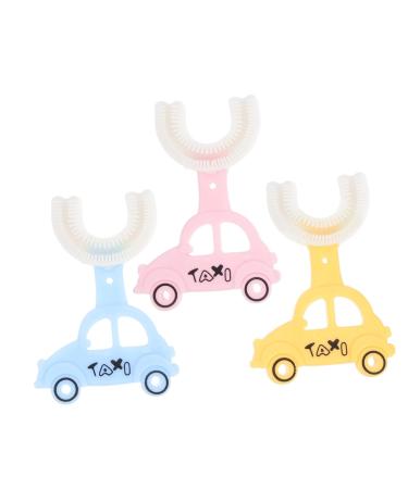 Seaesfoufu 3st hand toothbrush silicone car for baby toothbrush silicone U-type electrical toothbrush toothbrush toothbrushes toddler toddler toothbrush clean detergent TPE