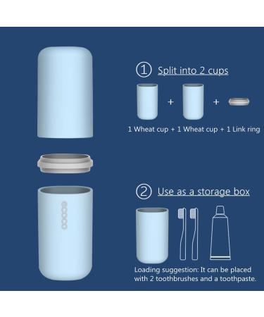 Meiyijia Travel Water Cup Set | Toothbrush Case & Holder for Camping Business Trips & Home | Gray Tooth Plaster Cups - Buy Online on GoSupps.com
