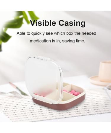 Portable Small Pill Box - Travel 4 Compartment Daily Organizer for Medicines Vitamins & Fish Oil (Purple - Buy Online on GoSupps.com