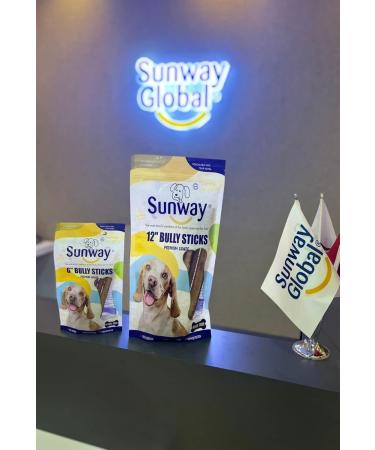 Sunway Dog Treats Odour-Free Bully Sticks All-Natural Grass fed Beef 100% digestible no Chemicals Added Rawhide Free (6 inch Jumbo 4-9-15 Pack 40gr Each) (4) - Buy Online on GoSupps.com