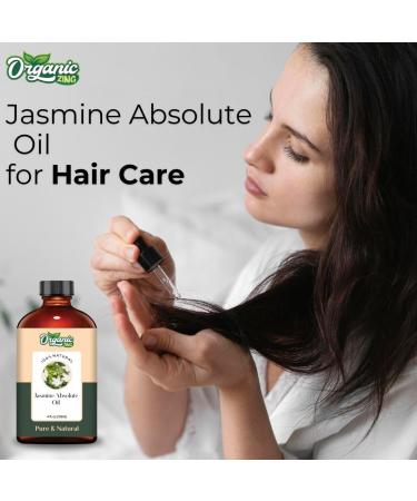 Organic Zing Jasmine Absolute (Jasminum grandiflorum) Oil | Pure & Natural Essential Oil for Skincare Hair Care Aroma and Diffusers - 118ml/3.99fl oz - Buy Online on GoSupps.com