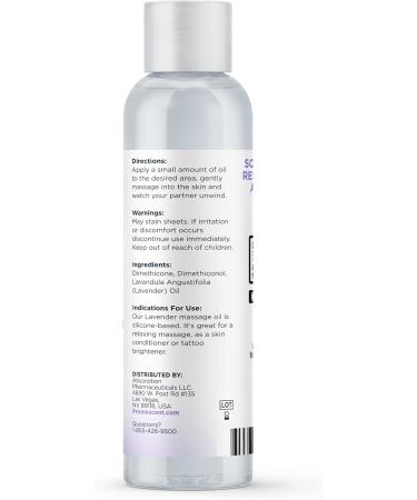 Promescent Lavender Massage Oil - Premium Stress Relief & Sore Muscle Essential Oil for Men & Women | Ideal for Date Night & Massage Therapy (4 oz - Buy Online on GoSupps.com