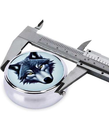 Fierce Wolf Head Round Pill Box - 3 Compartment Travel Pill Organizer Portable for International Use - Buy Online on GoSupps.com