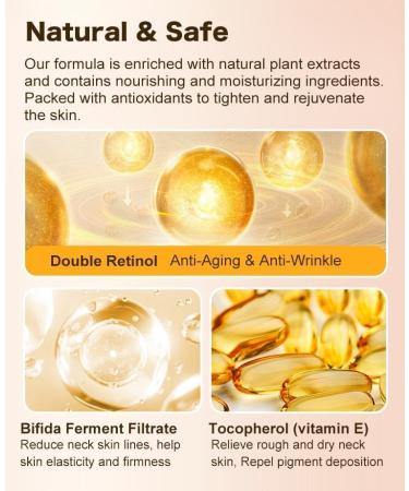 EXQST Double Retinol Anti-Wrinkle Neck Cream Retinol Neck Cream for Fine Lines Double Retinol Neck Cream Lighten Neck Lines Firm Neck Skin - Buy Online on GoSupps.com