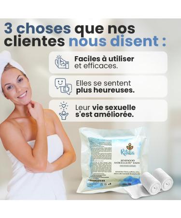 Ritalia LEGS DRAINING BANDAGES with Dead Sea salt and active ingredients 100% VEGAN - Reshaping and firming treatment of anti-cellulite bandages (2x10m Bandages) - Buy Online on GoSupps.com