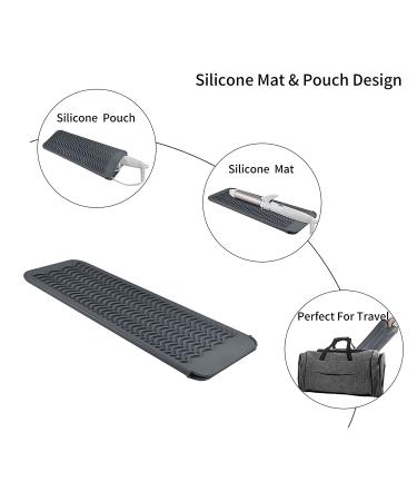 Silicone Heat Resistant Travel Mat Pouch for Hair Styling Tools - Grey | EIOKIT - Buy Online on GoSupps.com