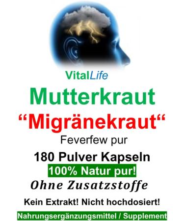 Buy Feverfew 180 Capsules for Migraine Relief - Pure Nature Supplement | 6-Month Supply | No Additives - Hildegard von Bingen - Buy Online on GoSupps.com