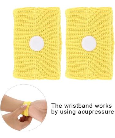 Salmue Acupressure Bracelet - Anti-Stress & Travel Sickness Relief - Natural Headache & Nausea Remedy - Ideal for Vacation (Yellow) - Buy Online on GoSupps.com