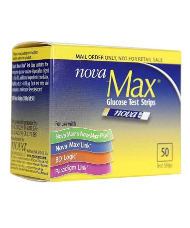 NovaMax Glucose Test Strips  Box of 50 Strips