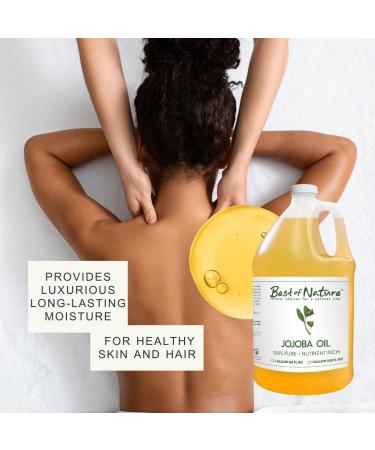 Best of Nature 100% Pure and Natural Jojoba Massage and Body Oil for Hair Skin & Face (64 Fl Oz) 64 Fl Oz (Pack of 1) - Buy Online on GoSupps.com