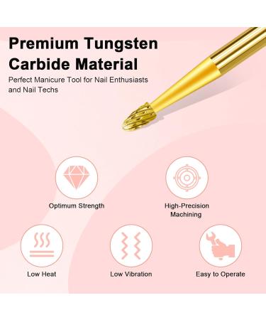 Buy CGBE Nail Miller Attachments | Wolframcarbid Bits for Nail Care | 3/32 Inch Flame Shape Milling Bits for Removing Dead Skin & Cuticles - Buy Online on GoSupps.com
